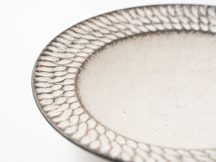 Rim Plate, Medium, White — Hand-Glazed Japanese Pottery by Masanori Yamamoto