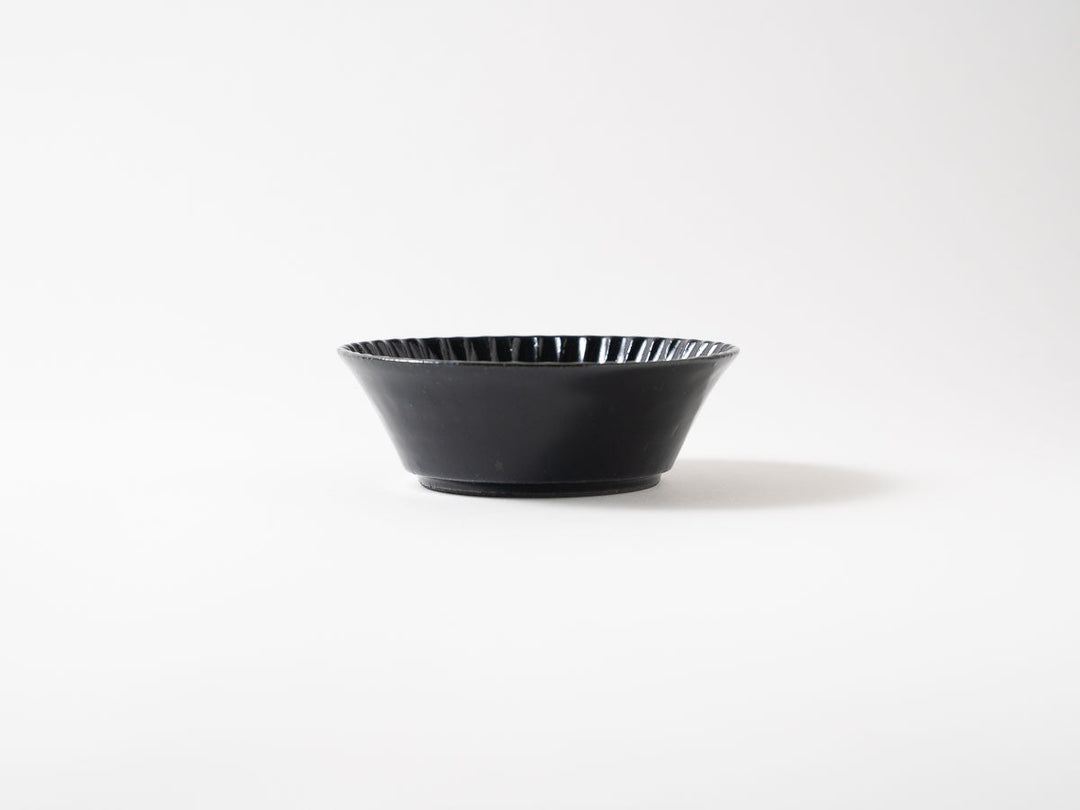 Ruri Glaze Ribbed Flat Bowl (Small) - Crafted By Hitoshi Kato