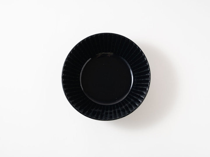 Ruri Glaze Ribbed Flat Bowl (Medium) - Crafted By Hitoshi Kato