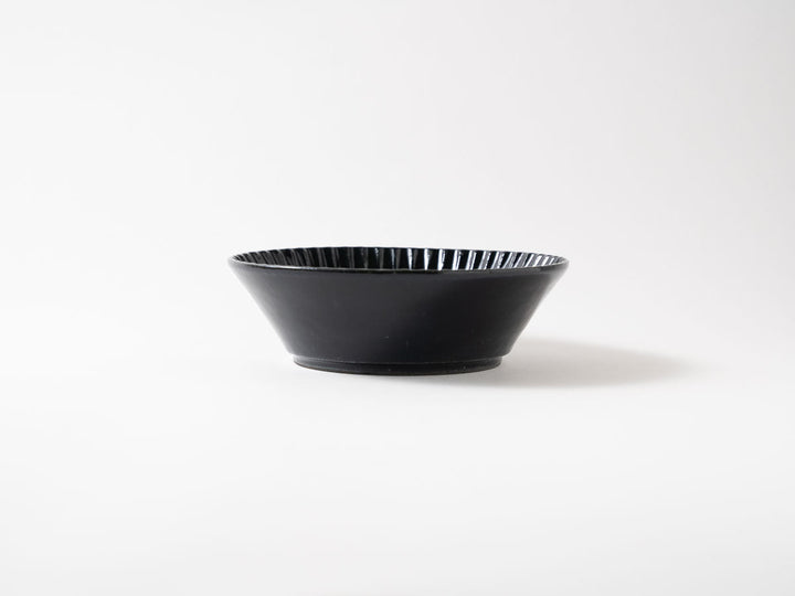 Ruri Glaze Ribbed Flat Bowl (Medium) - Crafted By Hitoshi Kato