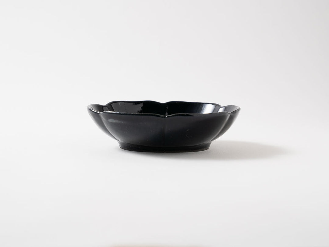 Ruri Glaze Flower-Rim Oval Bowl — Hand-Glazed Japanese Pottery by Hitoshi Kato