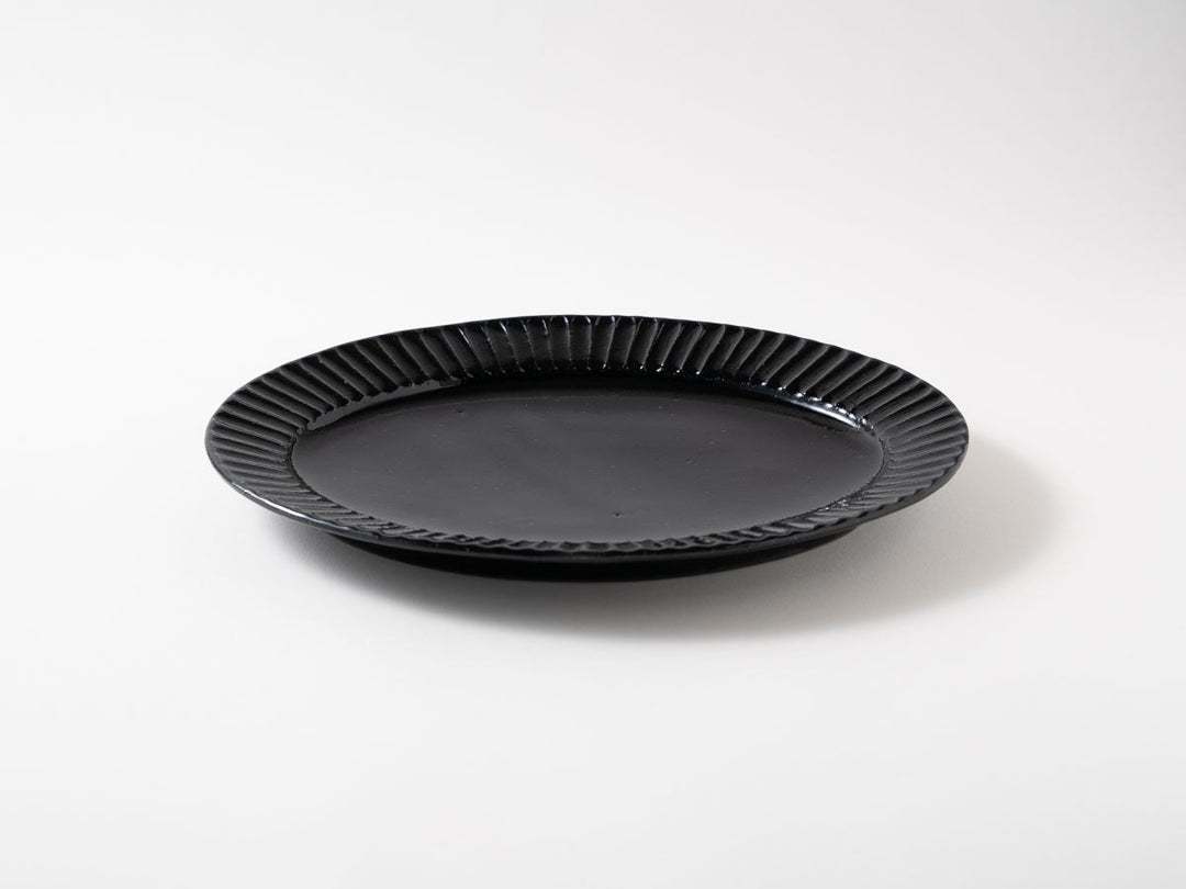 Ruri Glaze Ribbed Oval Plate (Large) - Crafted By Hitoshi Kato