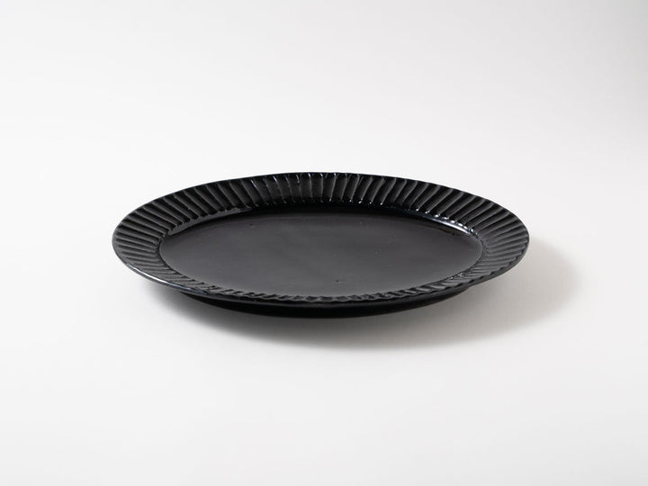Ruri Glaze Ribbed Oval Plate (Large) - Crafted By Hitoshi Kato