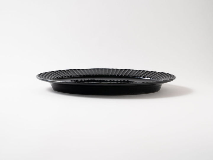 Ruri Glaze Ribbed Oval Plate (Large) - Crafted By Hitoshi Kato