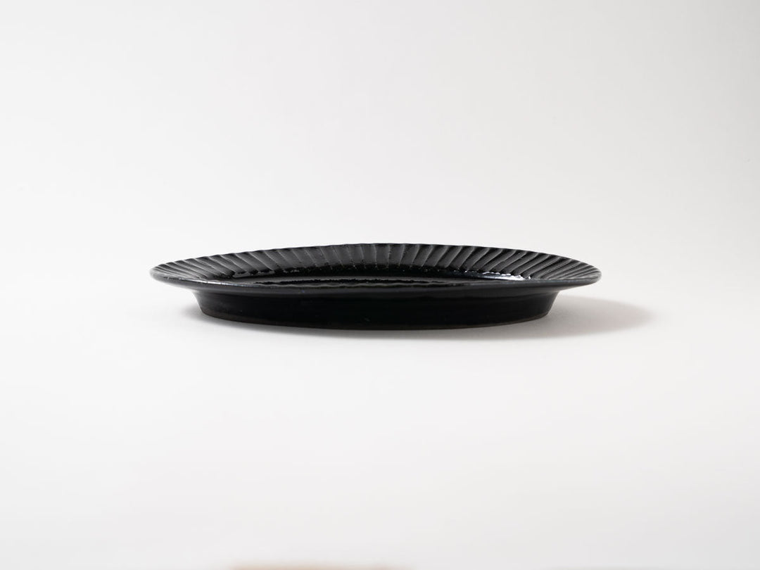 Ruri Glaze Ribbed Oval Plate (Medium) - Crafted By Hitoshi Kato