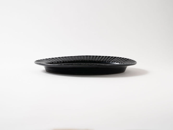 Ruri Glaze Ribbed Oval Plate (Medium) - Crafted By Hitoshi Kato