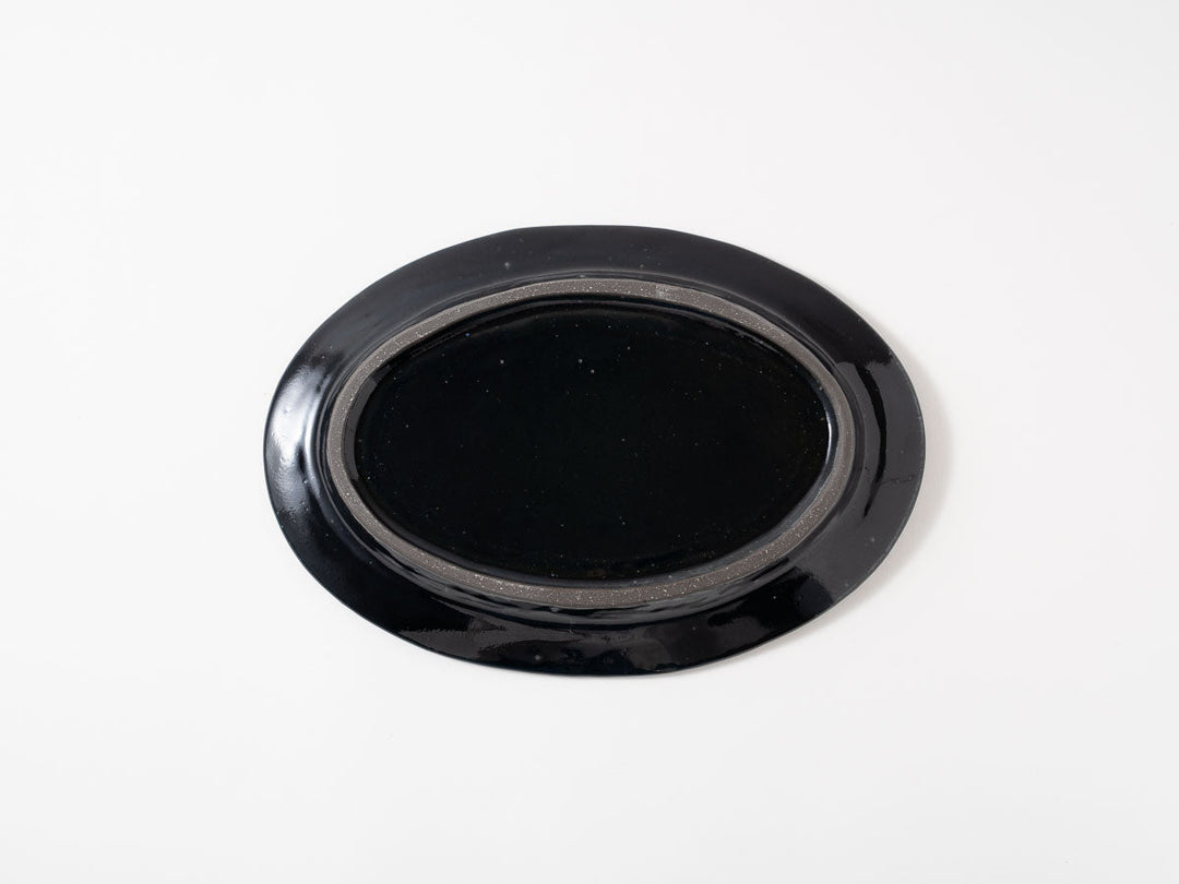 Ruri Glaze Ribbed Oval Plate (Medium) - Crafted By Hitoshi Kato