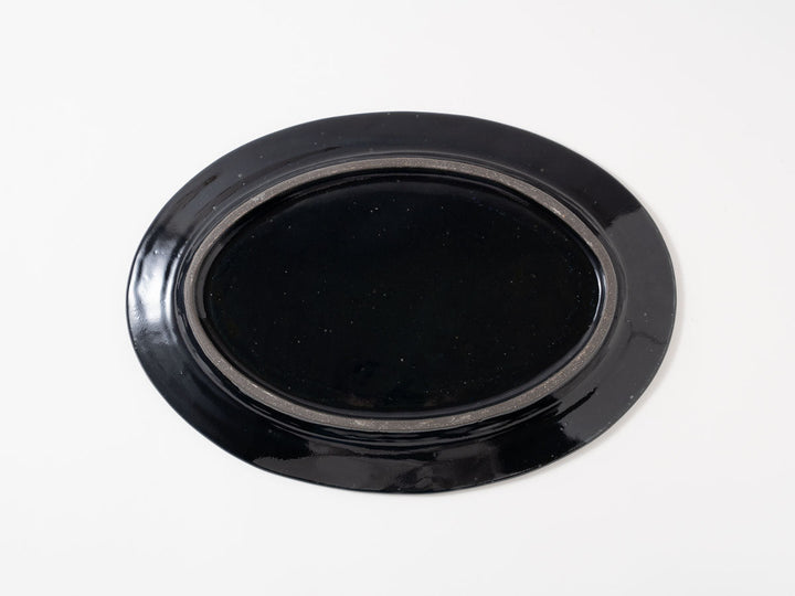 Ruri Glaze Oval Plate (Large) - Crafted By Hitoshi Kato