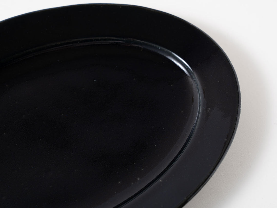 Ruri Glaze Oval Plate (Large) - Crafted By Hitoshi Kato
