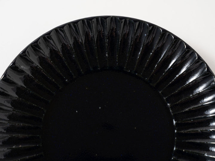 Ruri Glaze Ribbed Plate (17cm) - Crafted By Hitoshi Kato