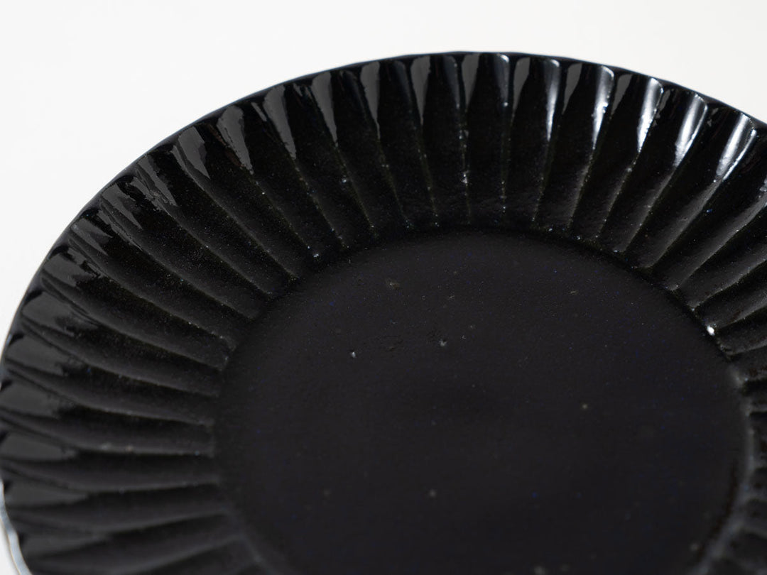Ruri Glaze Ribbed Plate (17cm) - Crafted By Hitoshi Kato