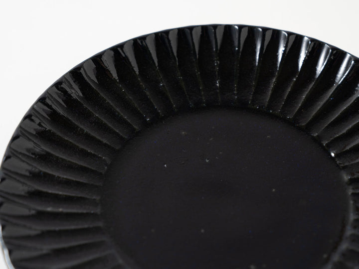 Ruri Glaze Ribbed Plate (17cm) - Crafted By Hitoshi Kato