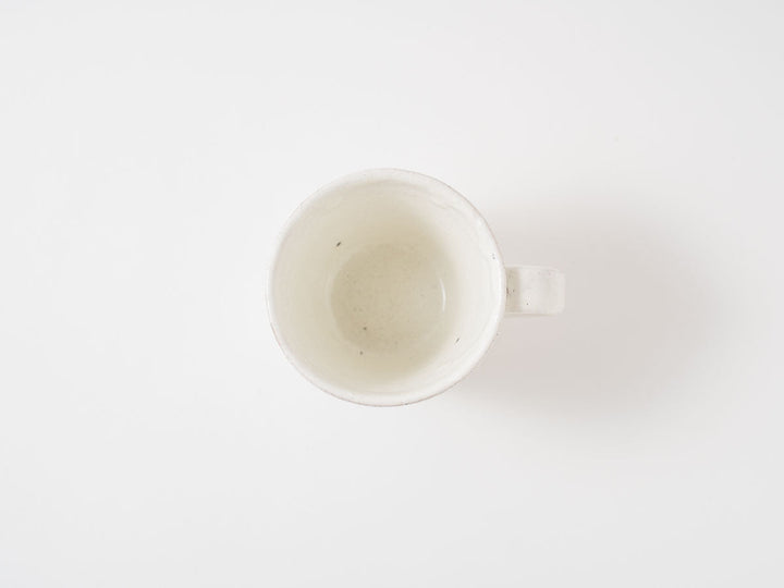 White Slip Ribbed Mug Cup - Crafted By Hitoshi Kato