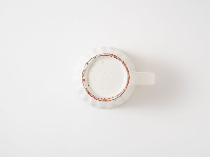 White Slip Ribbed Mug Cup - Crafted By Hitoshi Kato