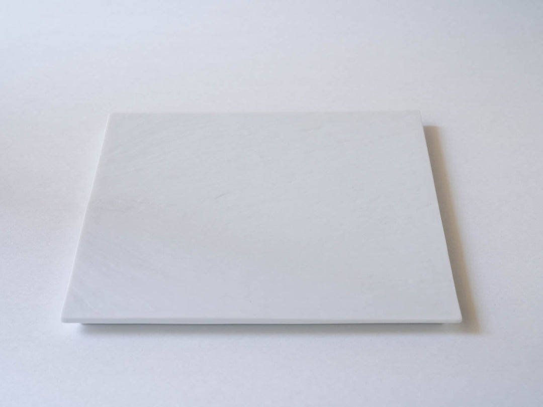 Ink Stone Square Plate 24cm White - Crafted By Yamahira Kiln