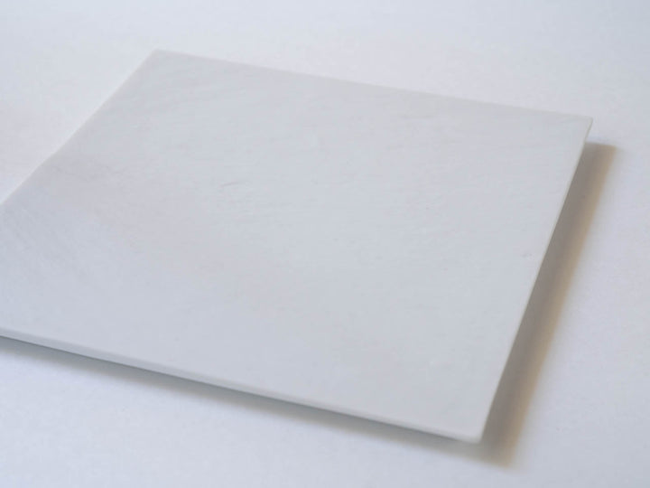 Ink Stone Square Plate 24cm White - Crafted By Yamahira Kiln
