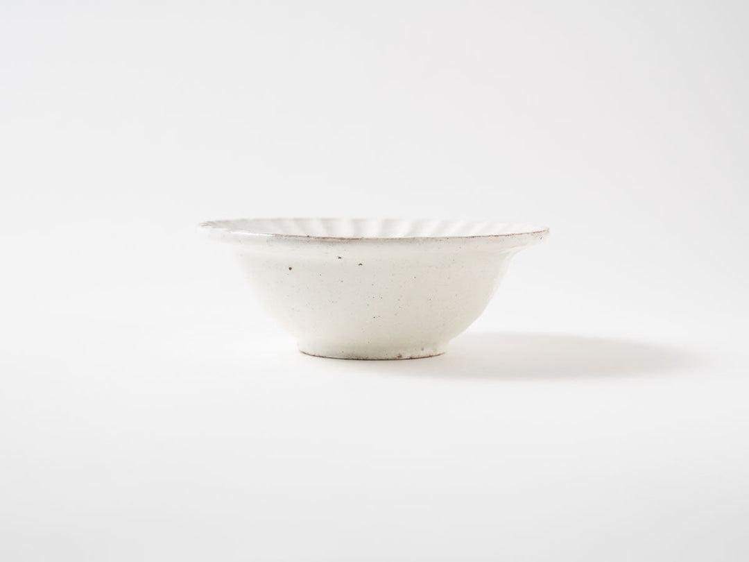 White Slip Ribbed Rim Bowl (Small) - Crafted By Hitoshi Kato