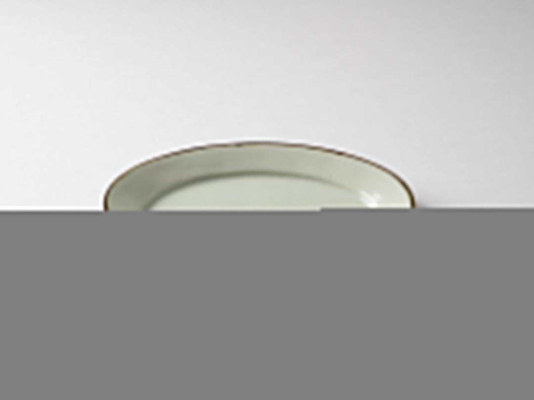 Rim Oval Plate Medium Rusted Edge Richo - Crafted By Koyo Kiln
