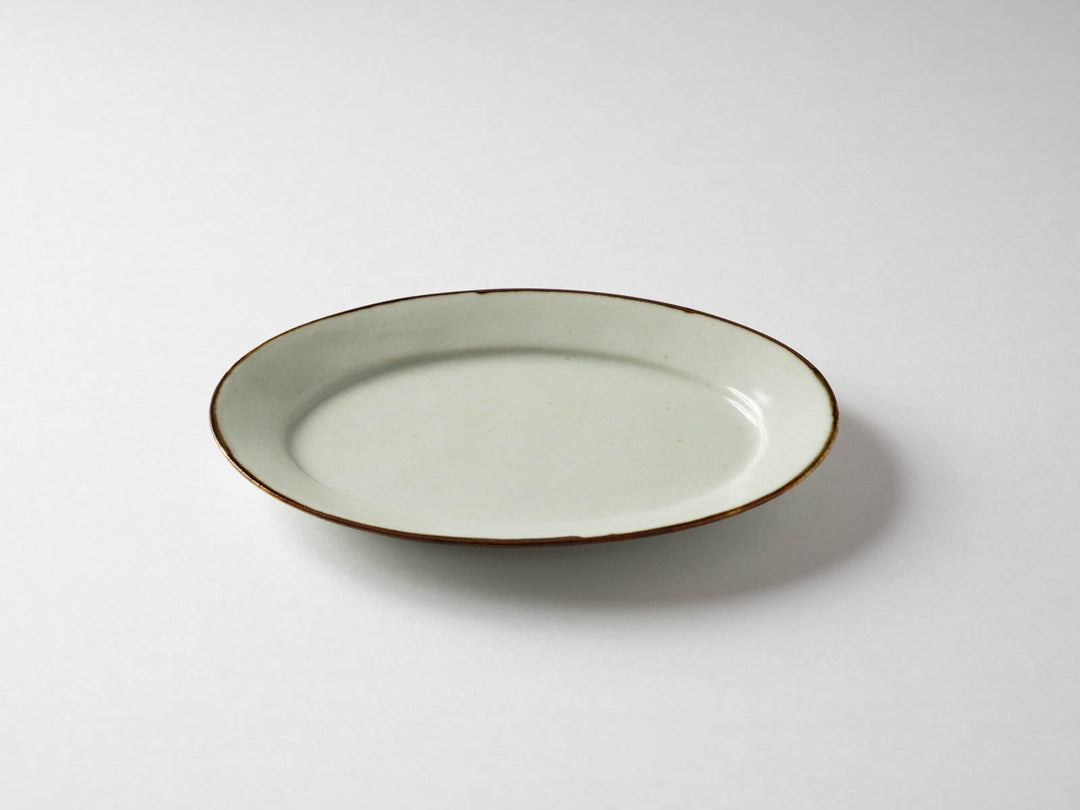Rim Oval Plate Medium Rusted Edge Richo - Crafted By Koyo Kiln