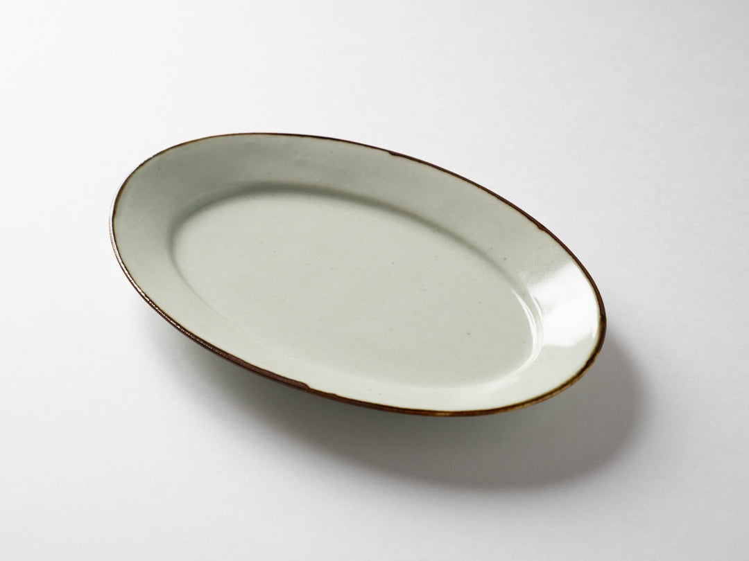 Rim Oval Plate Medium Rusted Edge Richo - Crafted By Koyo Kiln