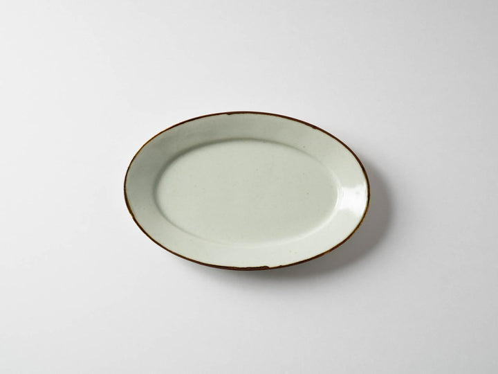 Rim Oval Plate Medium Rusted Edge Richo - Crafted By Koyo Kiln