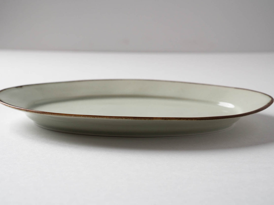 Rim Oval Plate Large Rusted Edge Richo - Crafted By Koyo Kiln