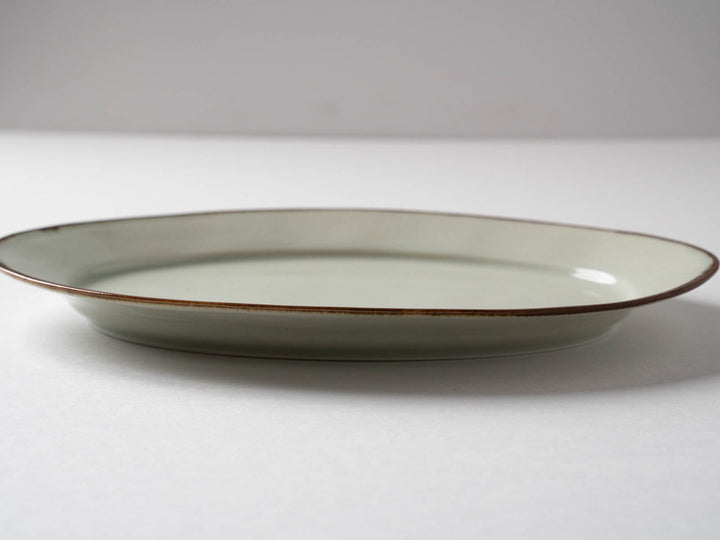 Rim Oval Plate Large Rusted Edge Richo - Crafted By Koyo Kiln