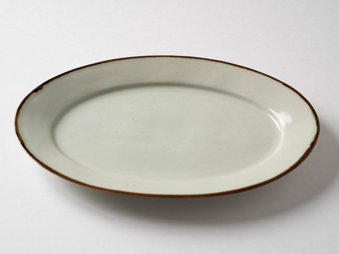 Rim Oval Plate Large Rusted Edge Richo - Crafted By Koyo Kiln