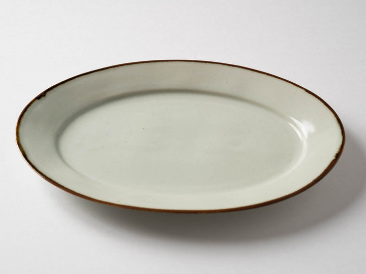 Rim Oval Plate Large Rusted Edge Richo - Crafted By Koyo Kiln