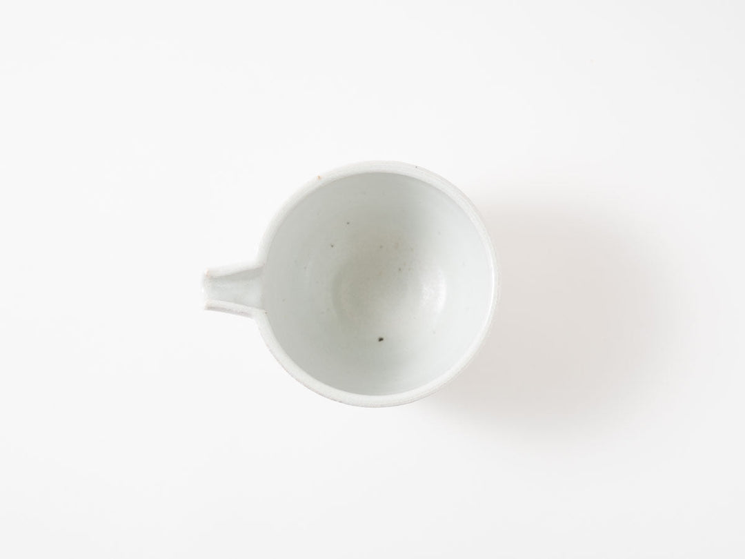 Wood-Fired White Porcelain Ribbed Katakuchi - Crafted By Hitoshi Kato