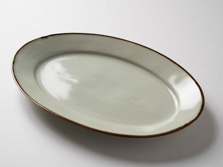 Rim Oval Plate Large Rusted Edge Richo - Crafted By Koyo Kiln
