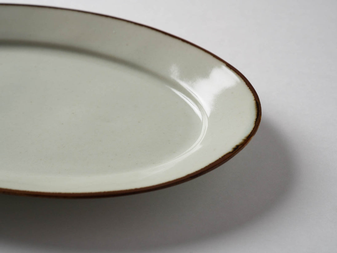 Rim Oval Plate Large Rusted Edge Richo - Crafted By Koyo Kiln