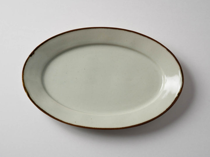 Rim Oval Plate Large Rusted Edge Richo - Crafted By Koyo Kiln