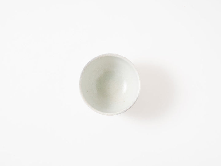 Wood-Fired White Porcelain Ribbed Guinomi Cup - Crafted By Hitoshi Kato