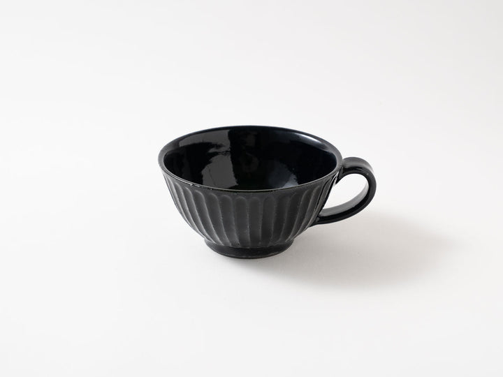 Ruri Glaze Ribbed Soup Cup - Crafted By Hitoshi Kato