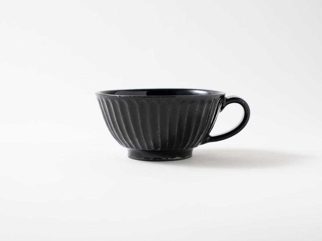 Ruri Glaze Ribbed Soup Cup - Crafted By Hitoshi Kato