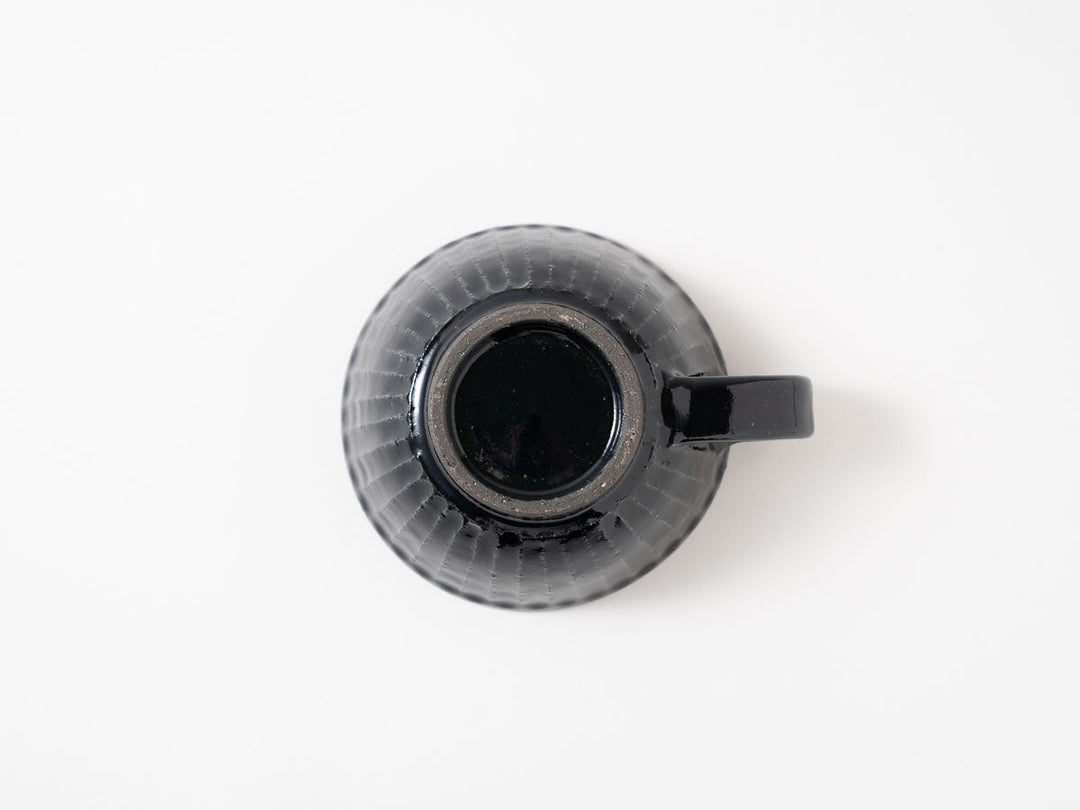 Ruri Glaze Ribbed Soup Cup - Crafted By Hitoshi Kato