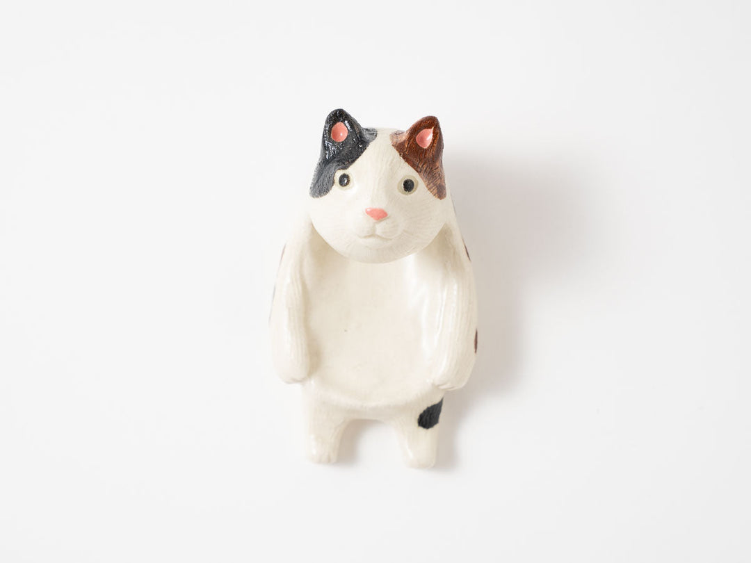 Calico Cat Ladle Rest — Hand-Painted Japanese Pottery by Ryo Makita