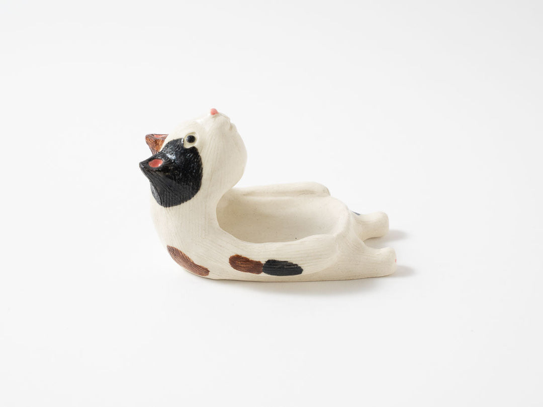 Calico Cat Ladle Rest — Hand-Painted Japanese Pottery by Ryo Makita
