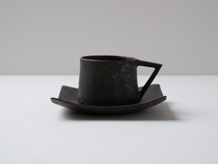 Brown Glazed trapezoidal Coffee C/S - Crafted By Hideki Yamamoto