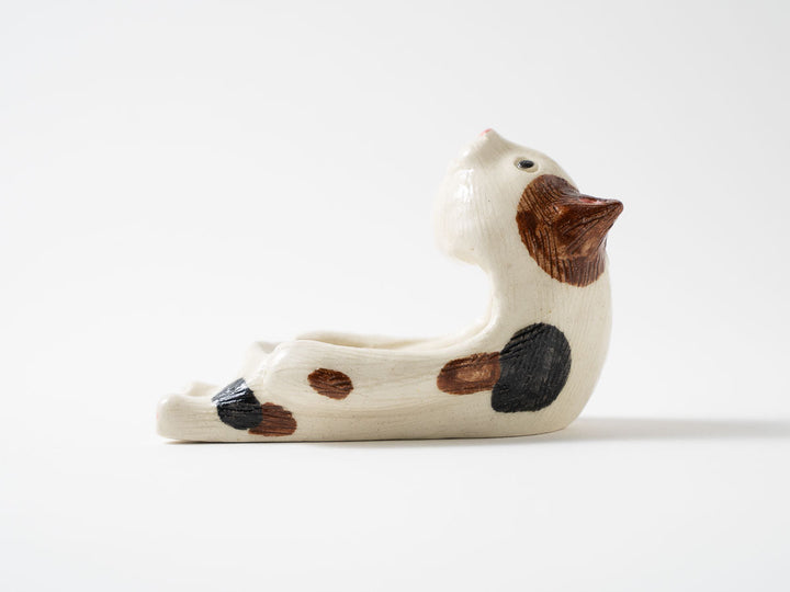 Calico Cat Ladle Rest — Hand-Painted Japanese Pottery by Ryo Makita