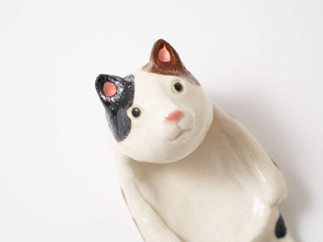 Calico Cat Ladle Rest — Hand-Painted Japanese Pottery by Ryo Makita
