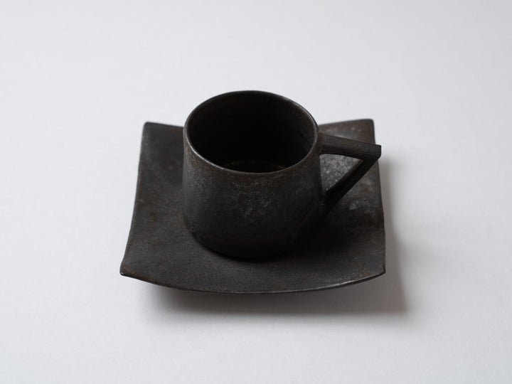 Brown Glazed trapezoidal Coffee C/S - Crafted By Hideki Yamamoto