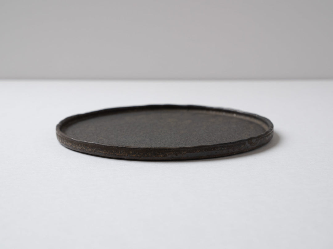 Brown Glazed 18cm edged Plate - Crafted By Hideki Yamamoto