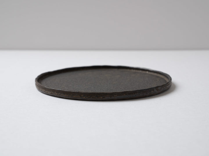Brown Glazed 18cm edged Plate - Crafted By Hideki Yamamoto