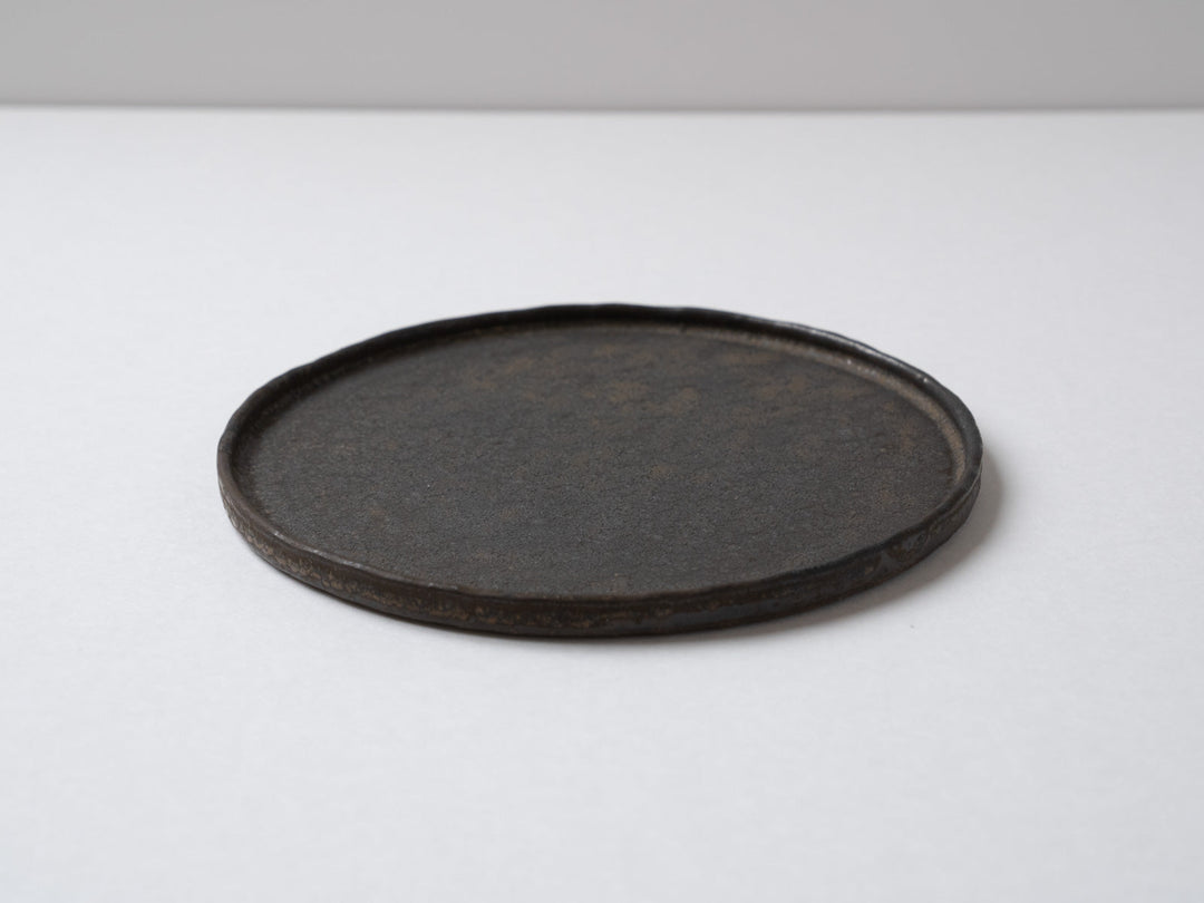 Brown Glazed 18cm edged Plate - Crafted By Hideki Yamamoto