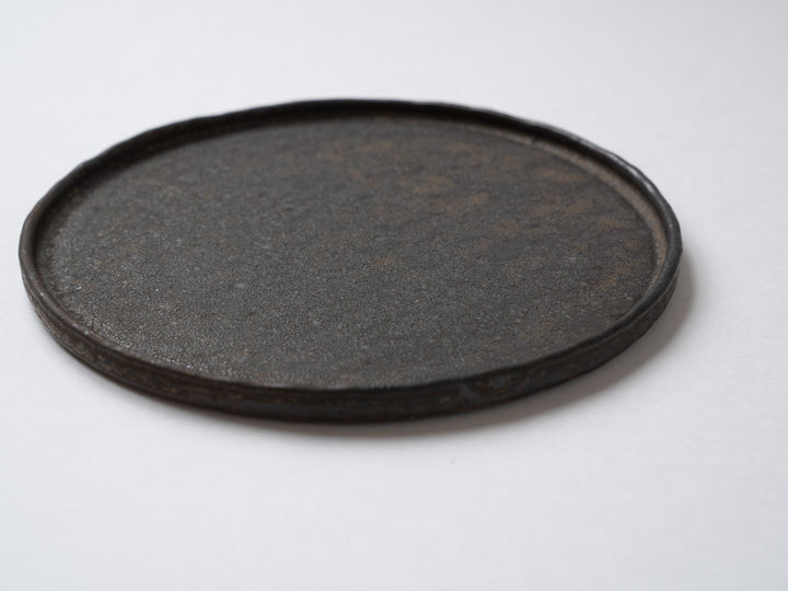 Brown Glazed 18cm edged Plate - Crafted By Hideki Yamamoto