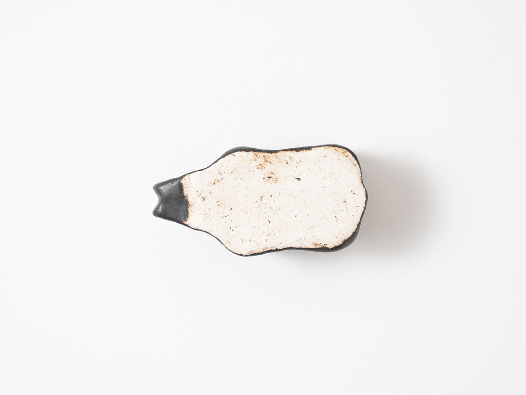 Asian Black Bear Egg Stand — Hand-Painted Japanese Pottery by Ryo Makita