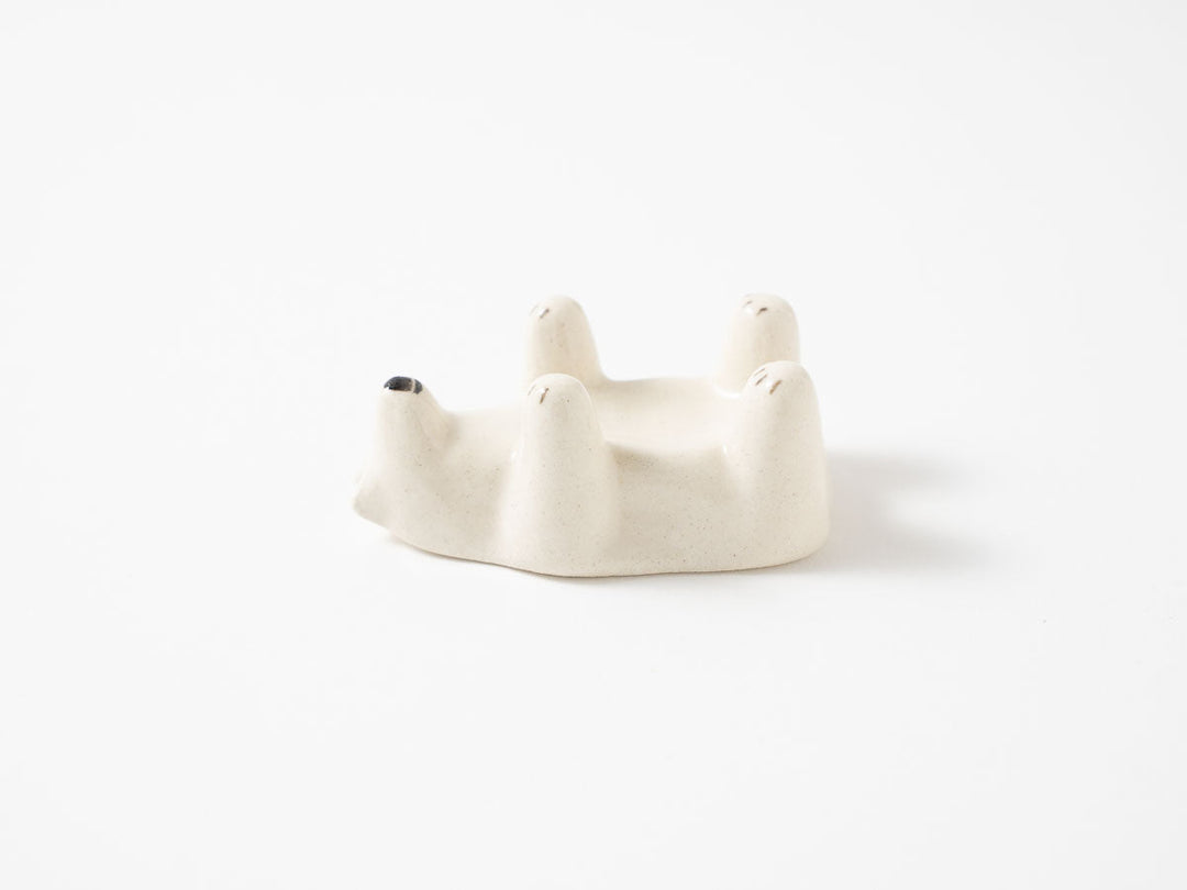 Polar Bear Egg Stand — Hand-Painted Japanese Pottery by Ryo Makita
