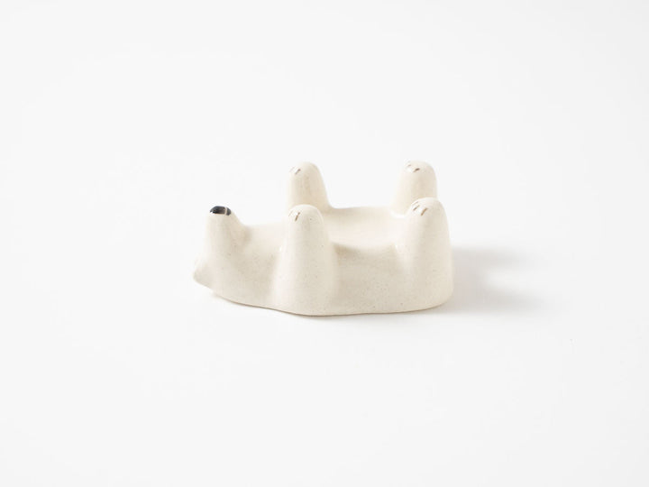 Polar Bear Egg Stand — Hand-Painted Japanese Pottery by Ryo Makita
